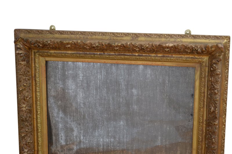 Antique Rococo Foxed Gilded Mirror 90x79cm - Image 9